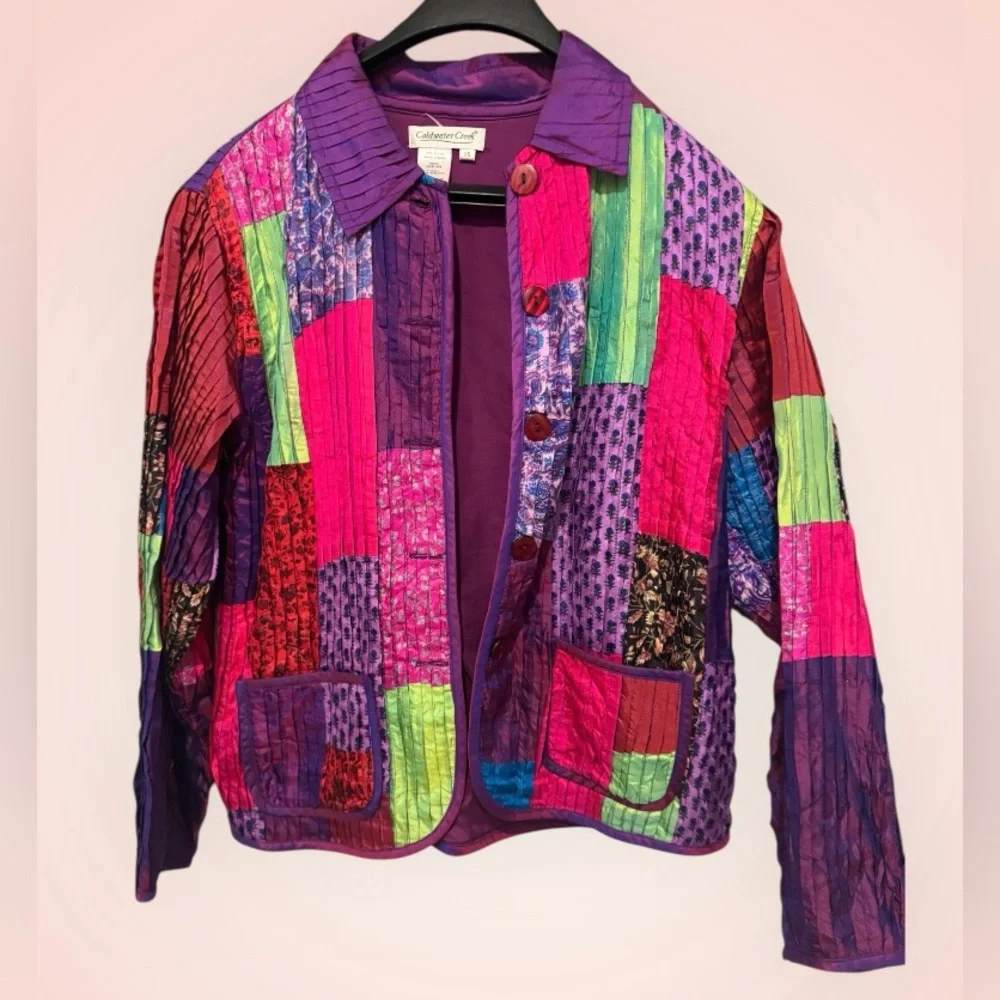 Vintage oversized Coldwater Creek Vibrant Patchwork jacket - Picture 2 of 6